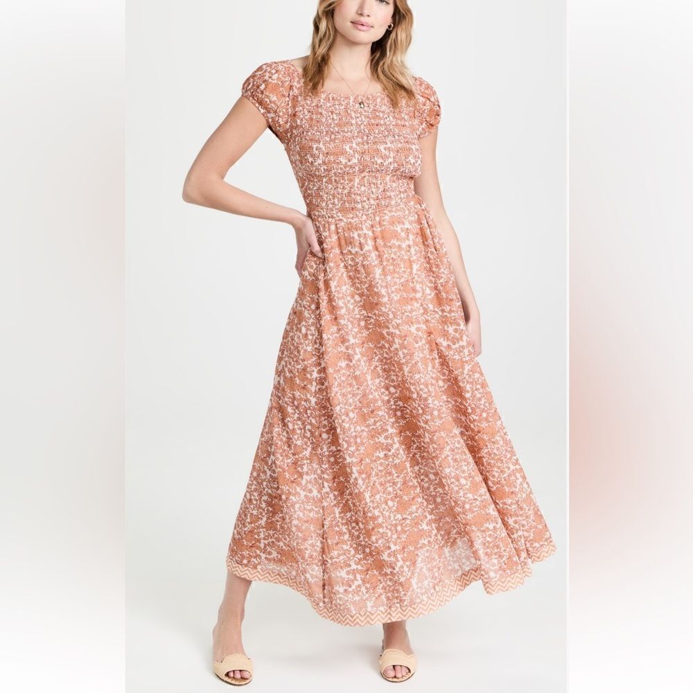 Free People Ultraviolet Dress Print tea combo strappy cotton midi M